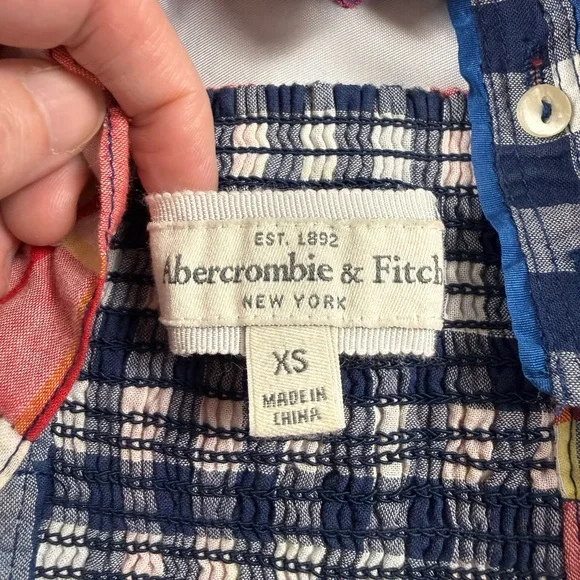 Abercrombie & Fitch Plaid Bralette Crop Top XS Multicolor Strappy - Picture 5 of 9